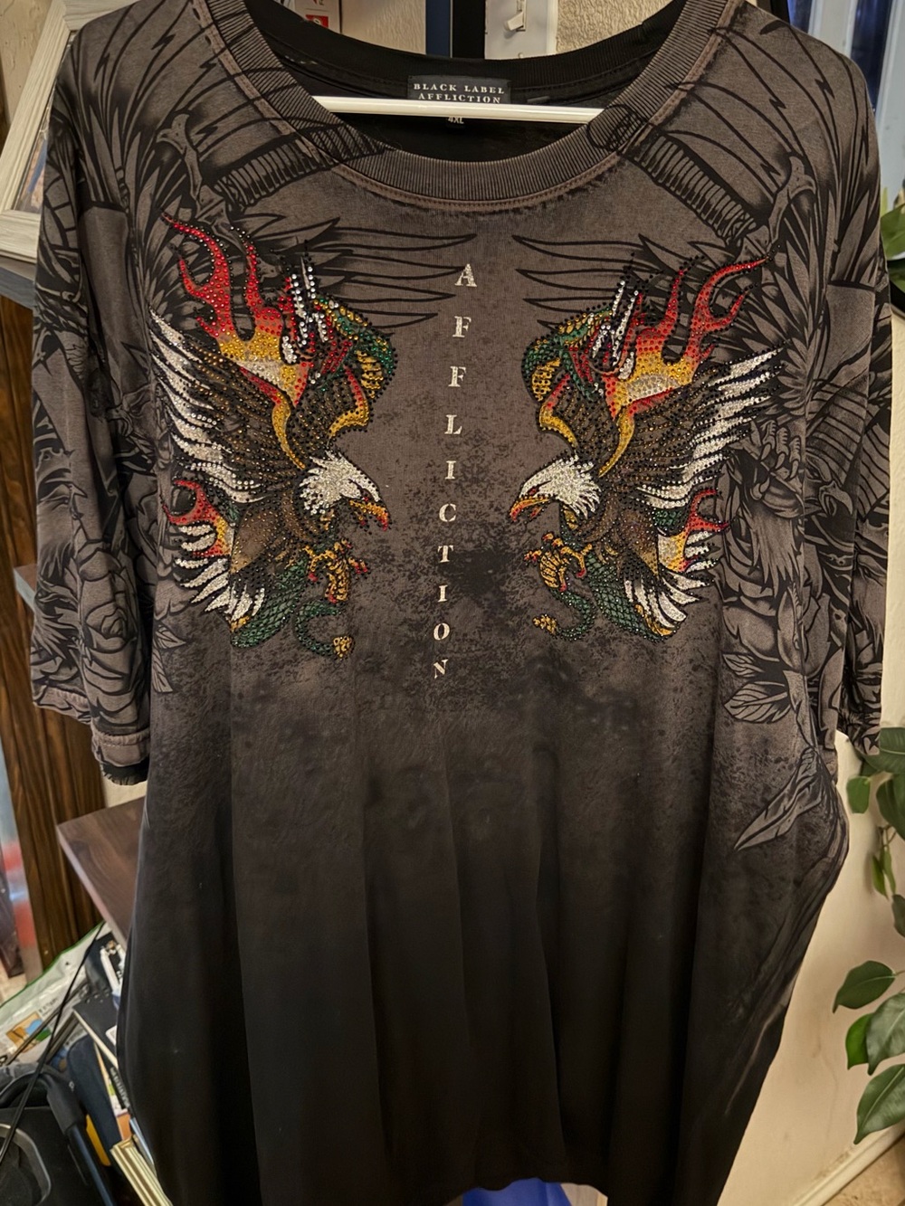Affliction Black Eagle Rhinestone Graphic Tee